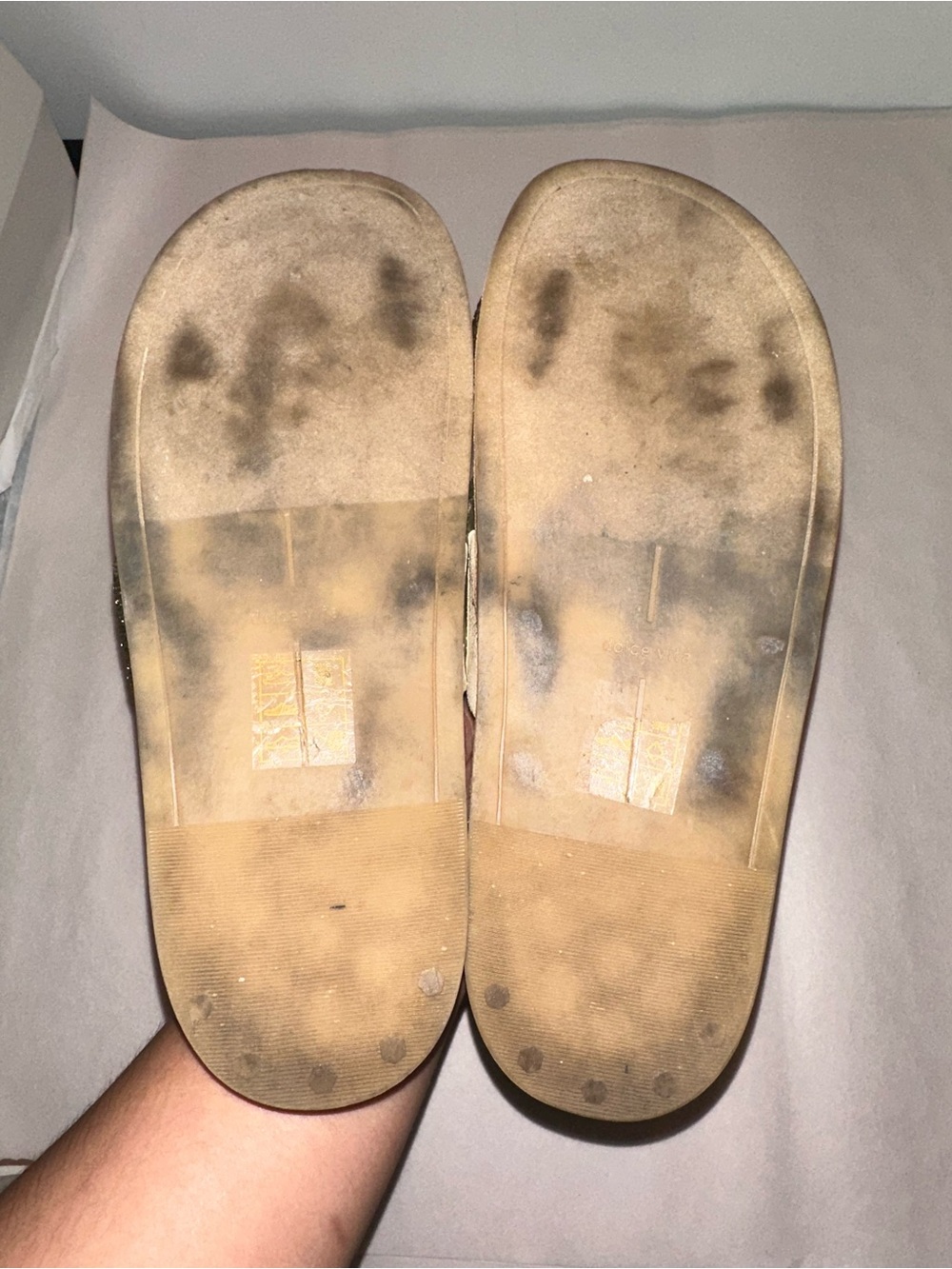 Dolce Vita Selda Gold Slip On Slide Sandals - Picture 4 of 5